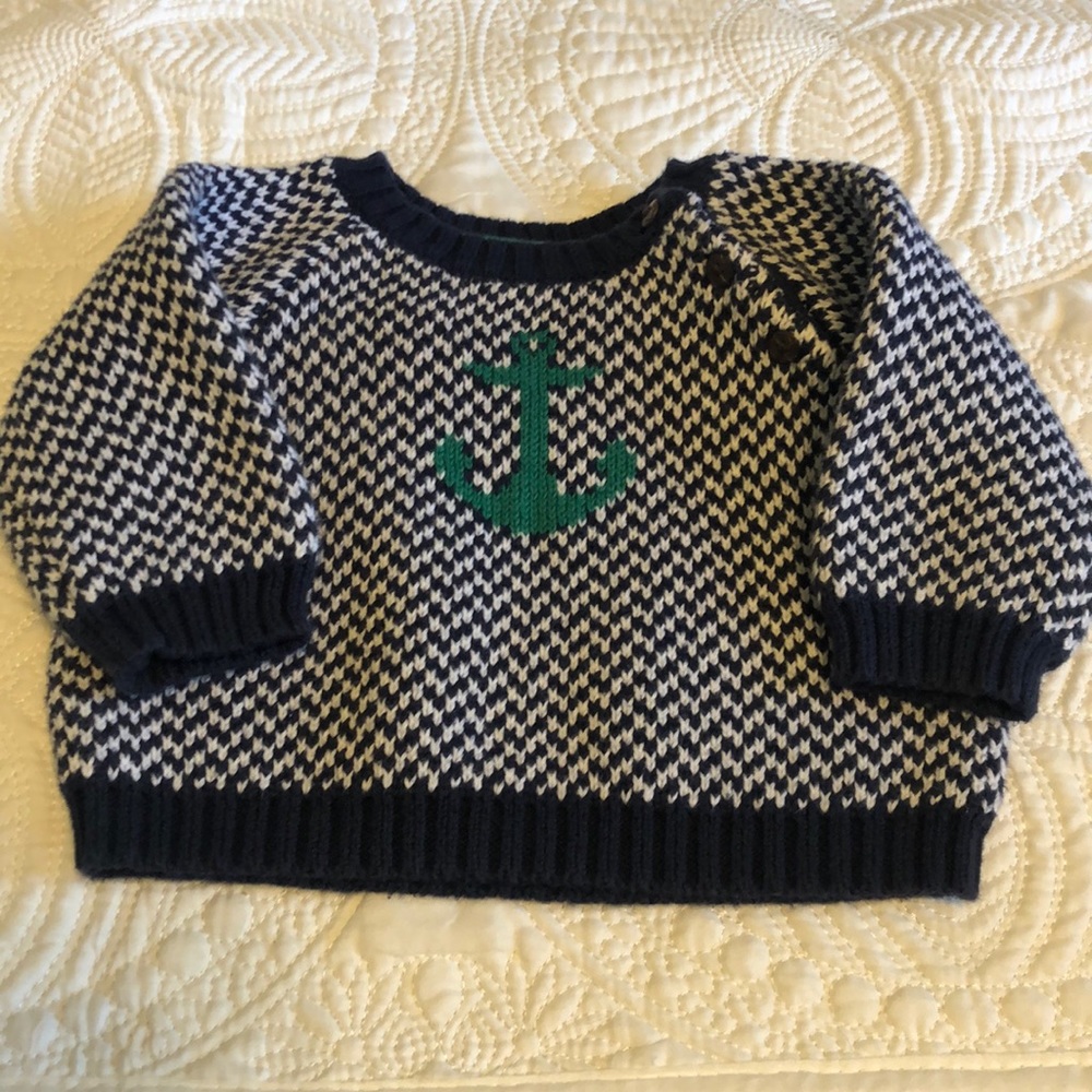 Like New navy and white Janie and Jack knitted sweater sz 3-6 months